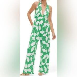Diane Von Furstenberg + Target Halter Ginkgo Green Jumpsuit One-Piece NWT XL